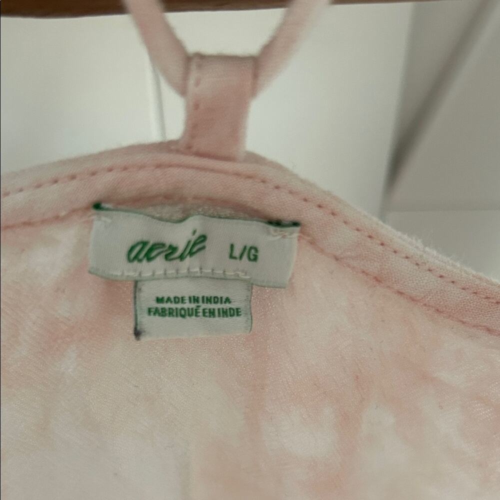 Aerie Pink & White Tie Dye Cami Dress Strappy Back Midi - Picture 3 of 5